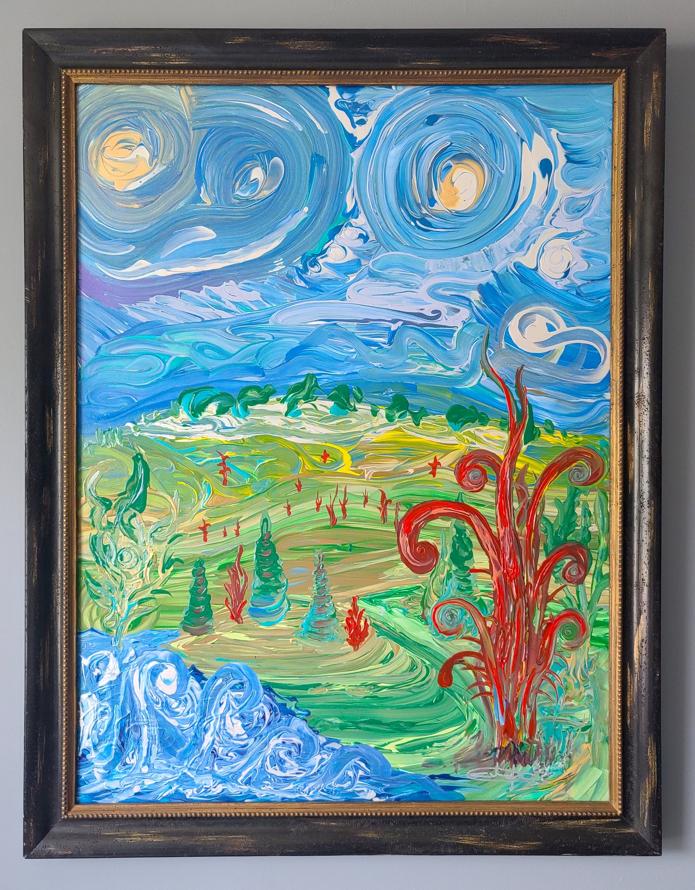 The Red Trees — acrylics on canvas